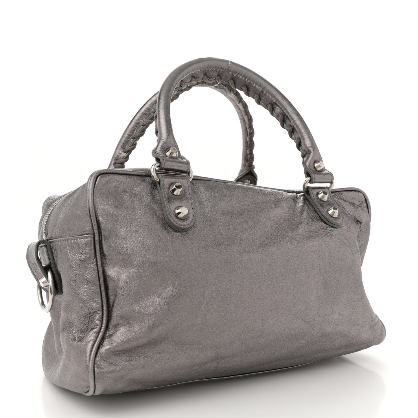 Agneau Classic Hardware Box Bag Metallic