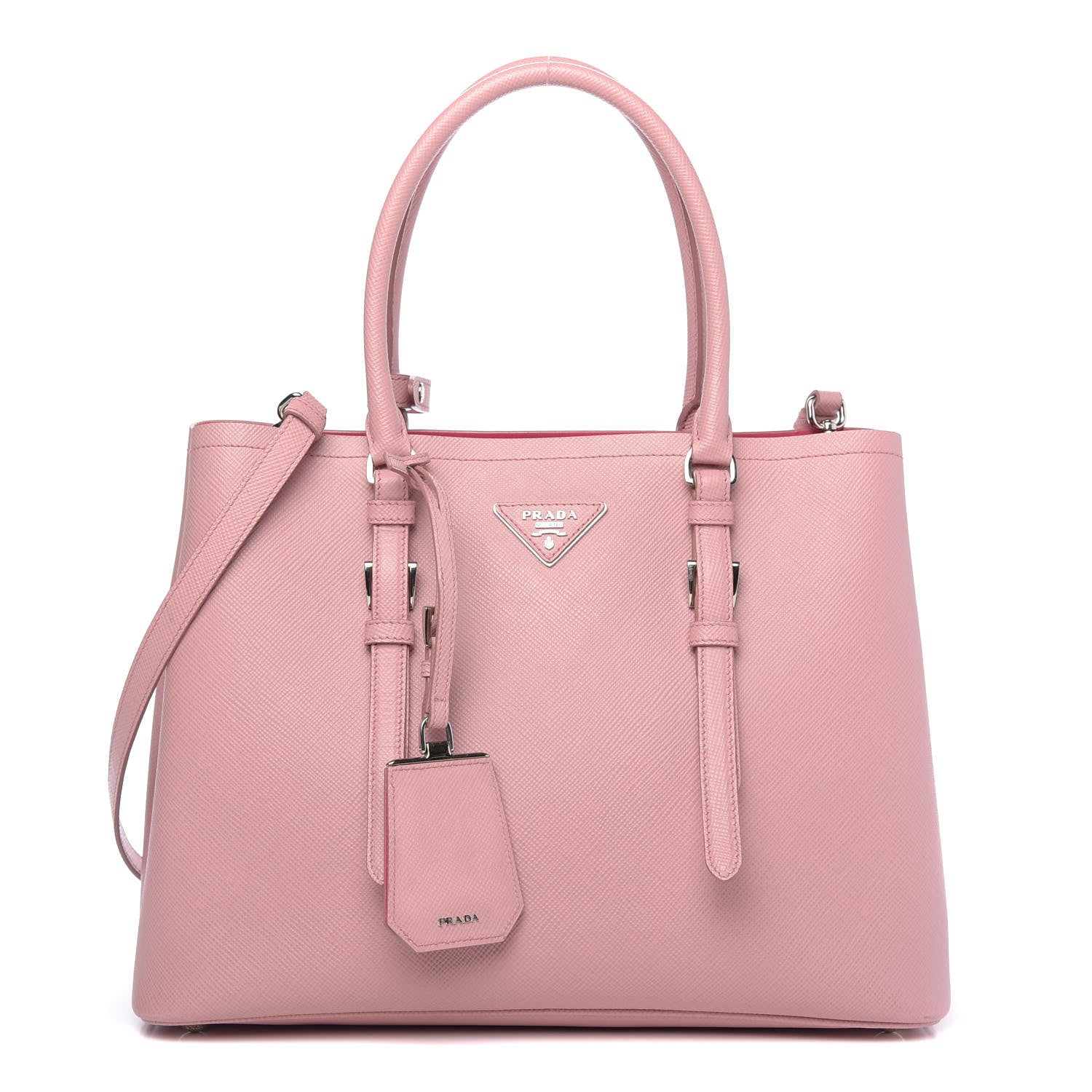 Prada Saffiano Cuir Small Double Handle Tote Pesco 1 of 13