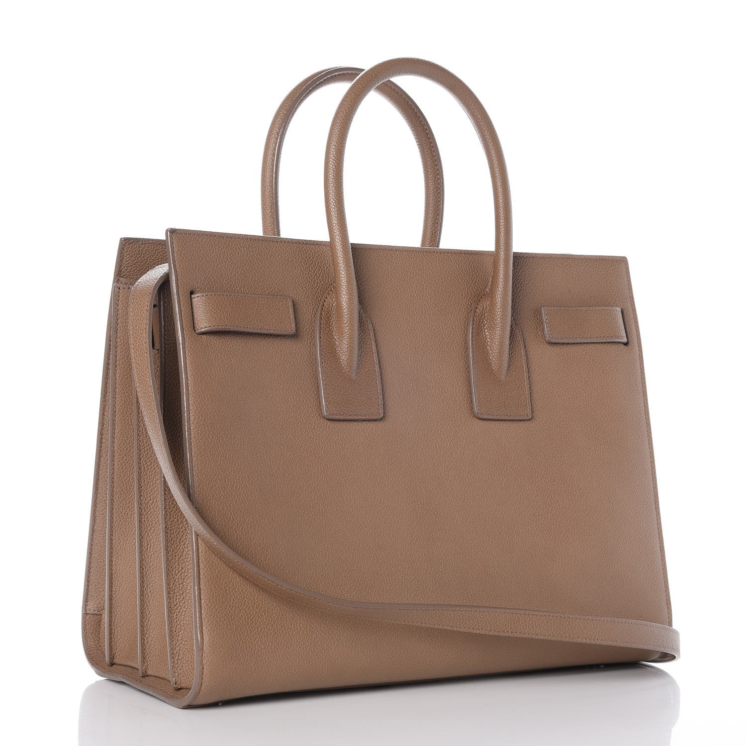 Saint Laurent Grained Calfskin Small Sac de Jour Taupe 4 of 12