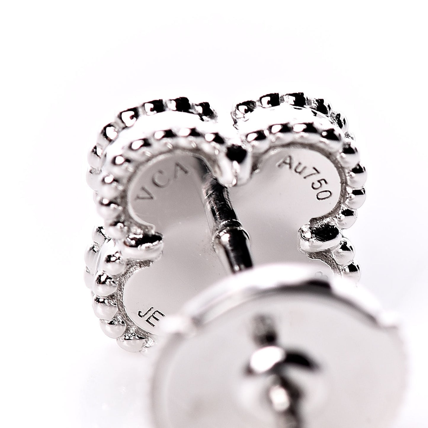 18K White Gold Mother of Pearl Sweet Alhambra Earrings
