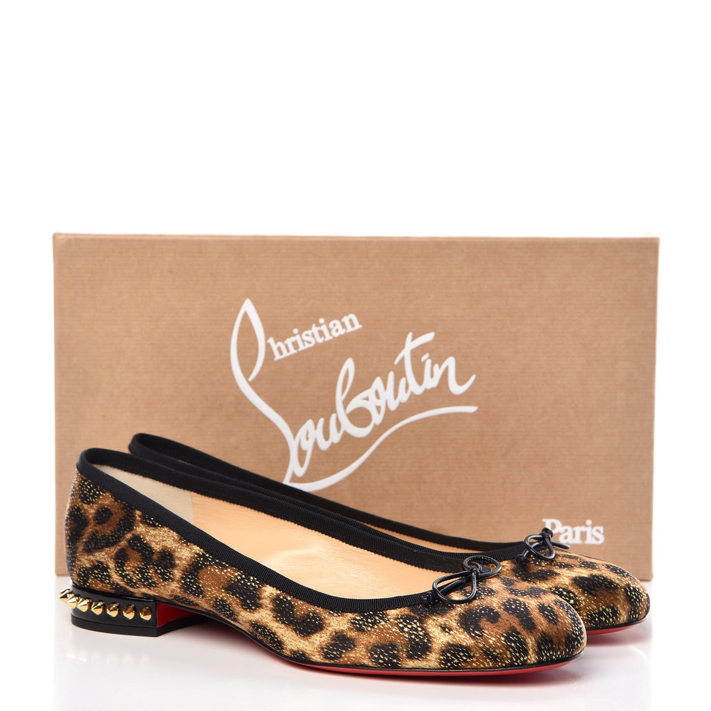 Lurex Leopard La Massine Flats 39.5 Black Gold
