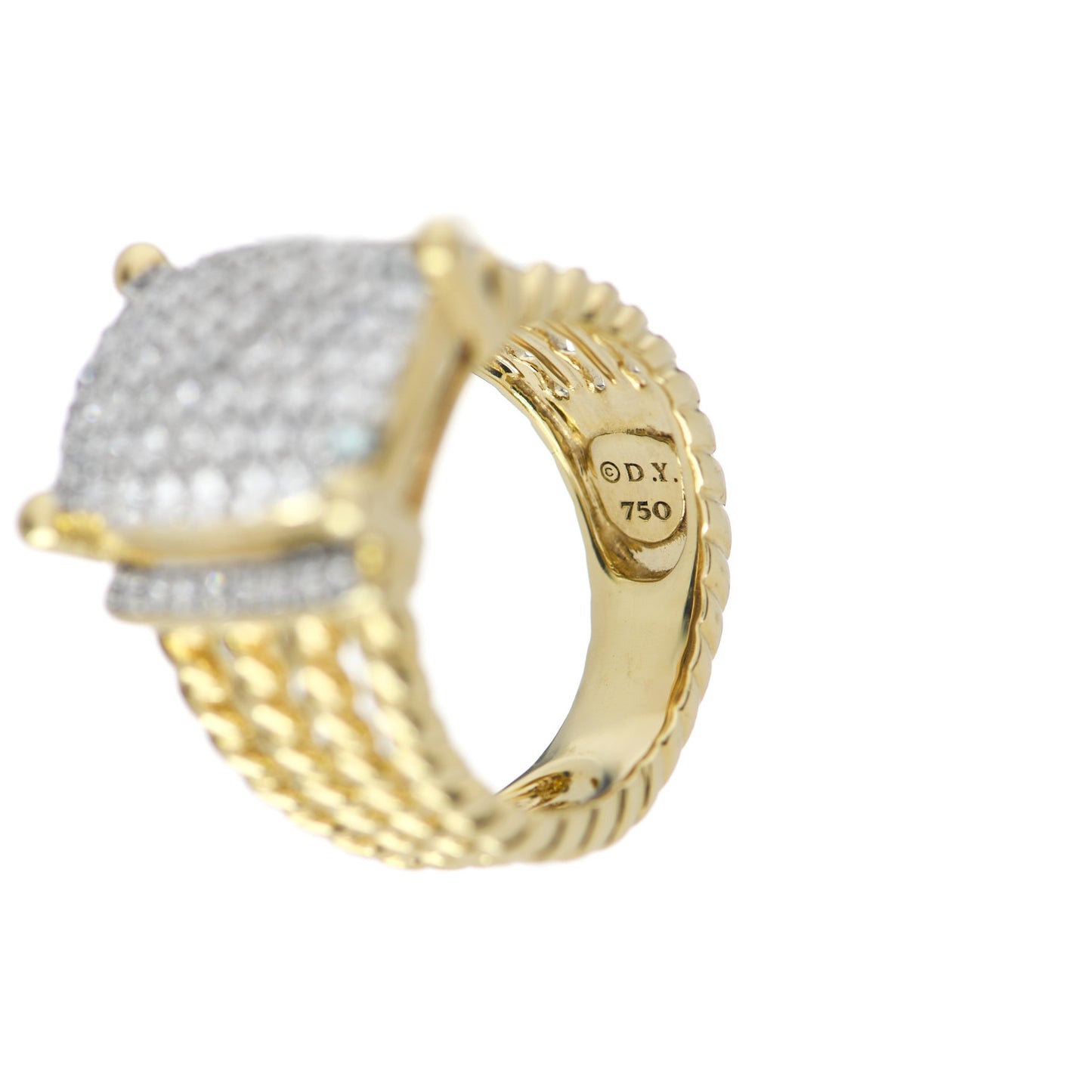 18K Yellow Gold Diamond 16mm Wheaton Ring 54 7