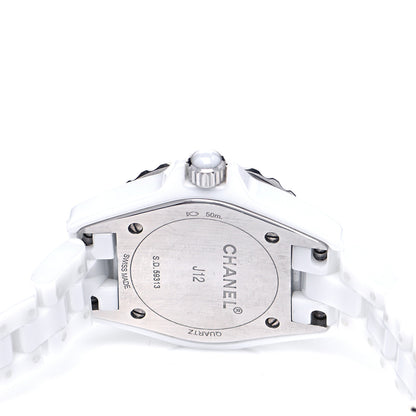 Chanel Stainless Steel Ceramic Diamond Mother of Pearl 29mm J12 Quartz Watch White 4 of 4