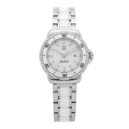 Tag Heuer Stainless Steel Ceramic Diamond 32mm Formula 1 Quartz Watch White WAH1313 1 of 4
