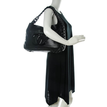 Chanel Calfskin Modern Chain Rhodoid Hobo Black 2 of 7
