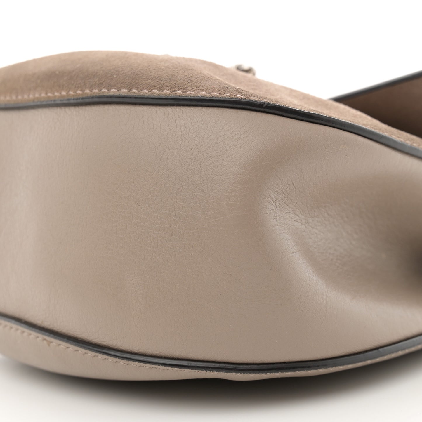 Suede Smooth Calfskin Drew Shoulder Bag Motty Grey