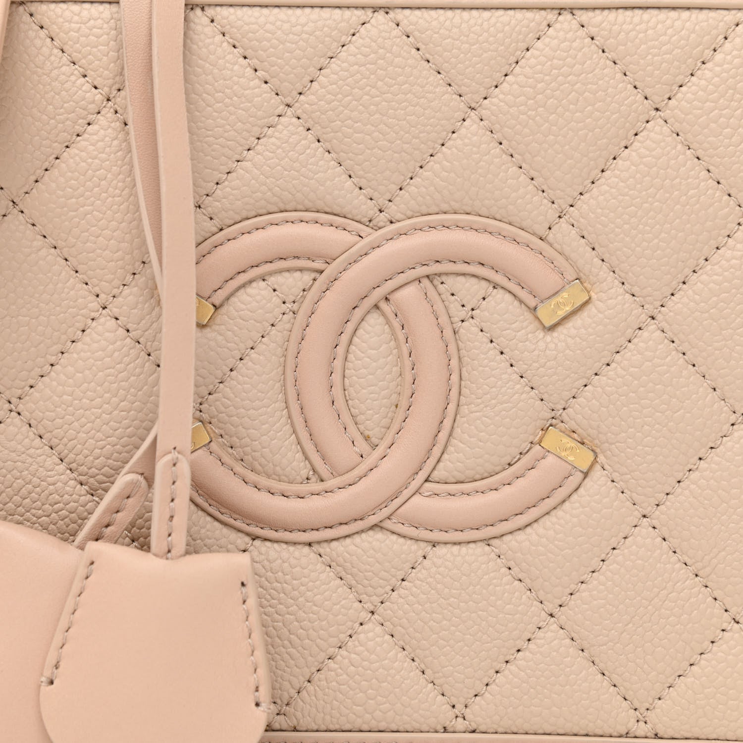 Chanel Caviar Quilted Medium CC Filigree Vanity Case Beige 8 of 10