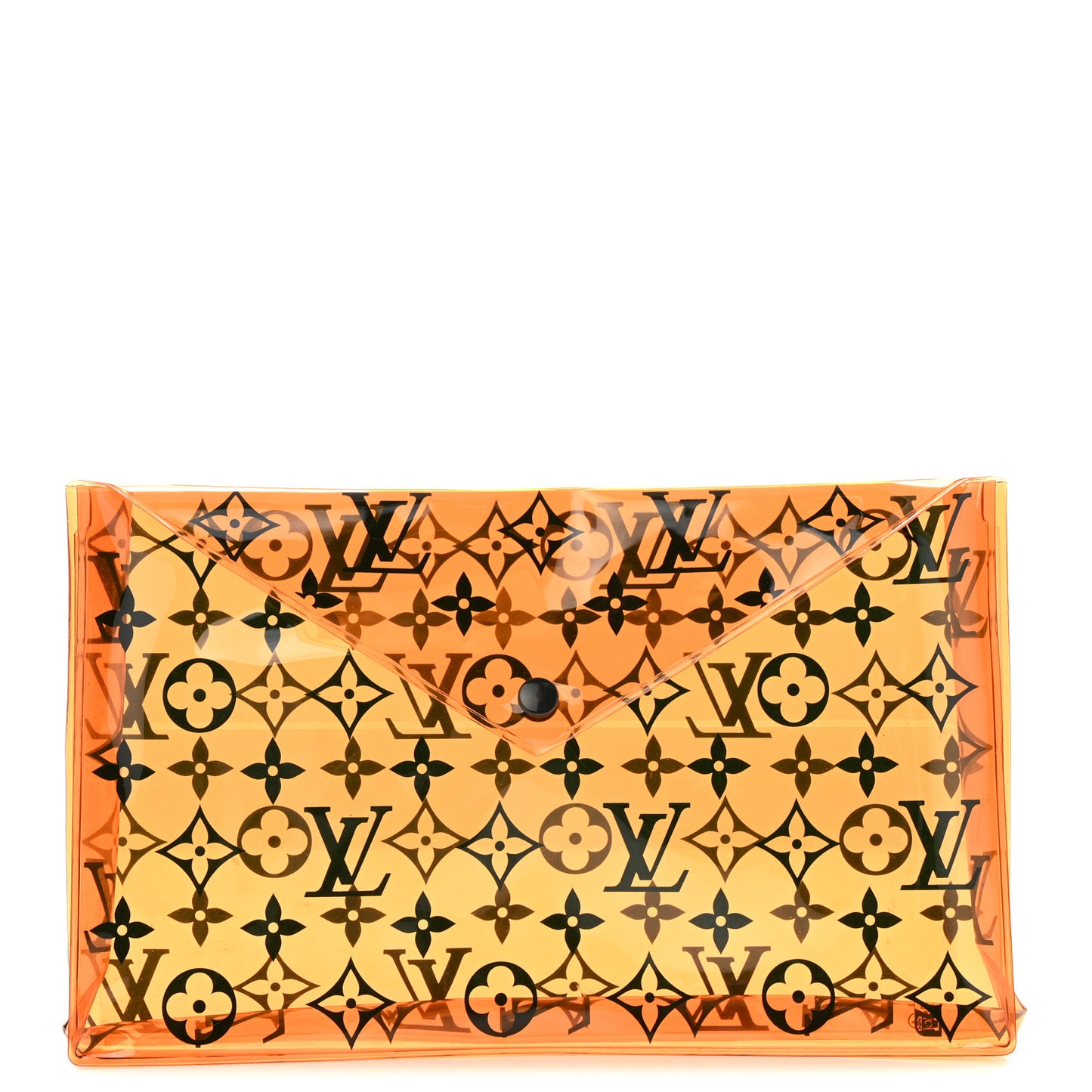 PVC Monogram Printed Envelope Pouch Orange