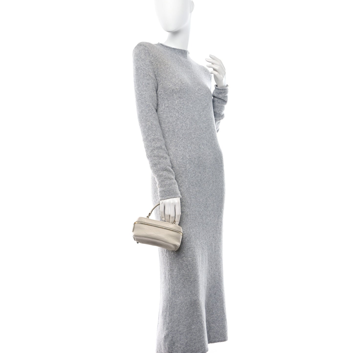 Grain De Poudre Quilted Vanity Bag Top Handle Crema Soft