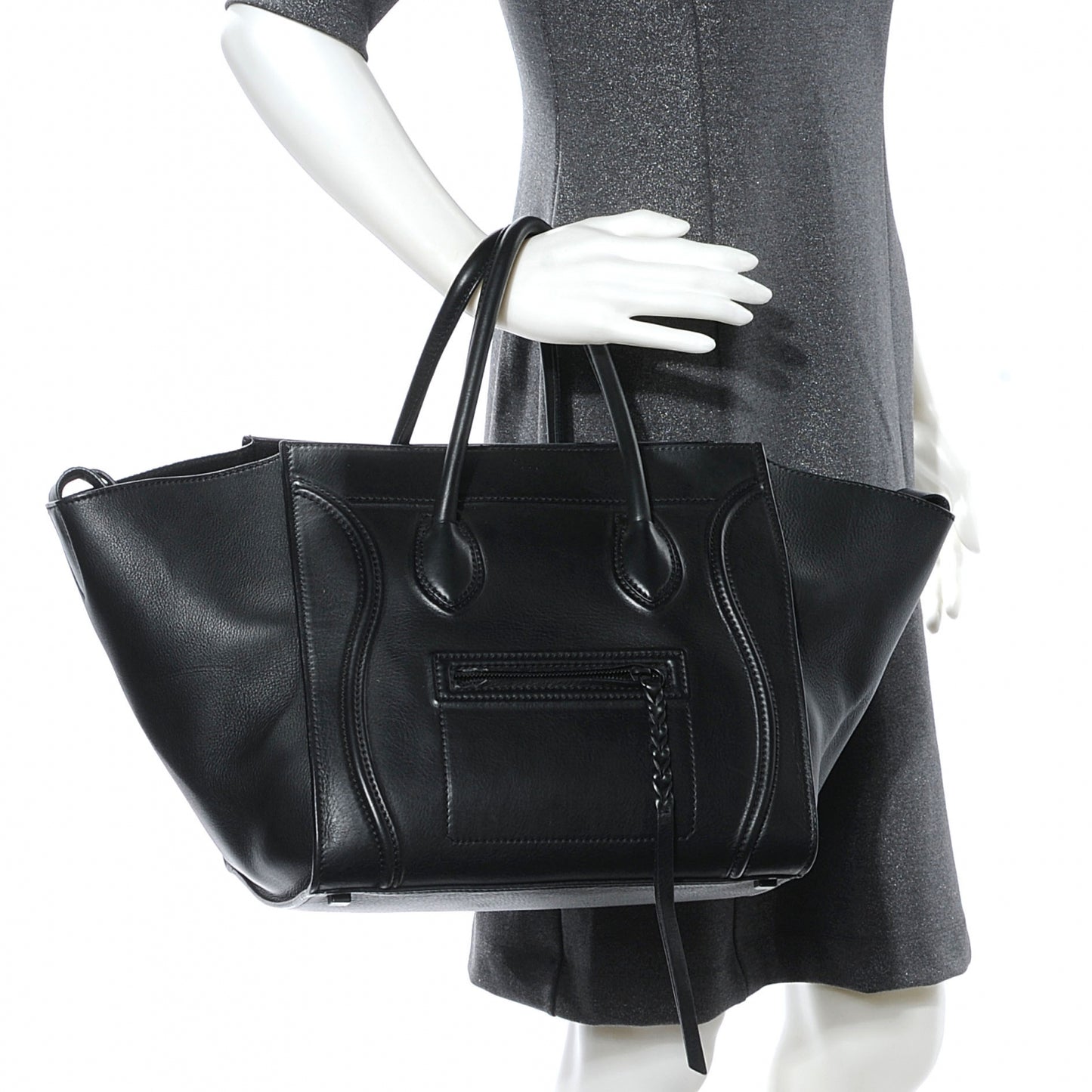 Smooth Calfskin Medium Phantom Luggage Black