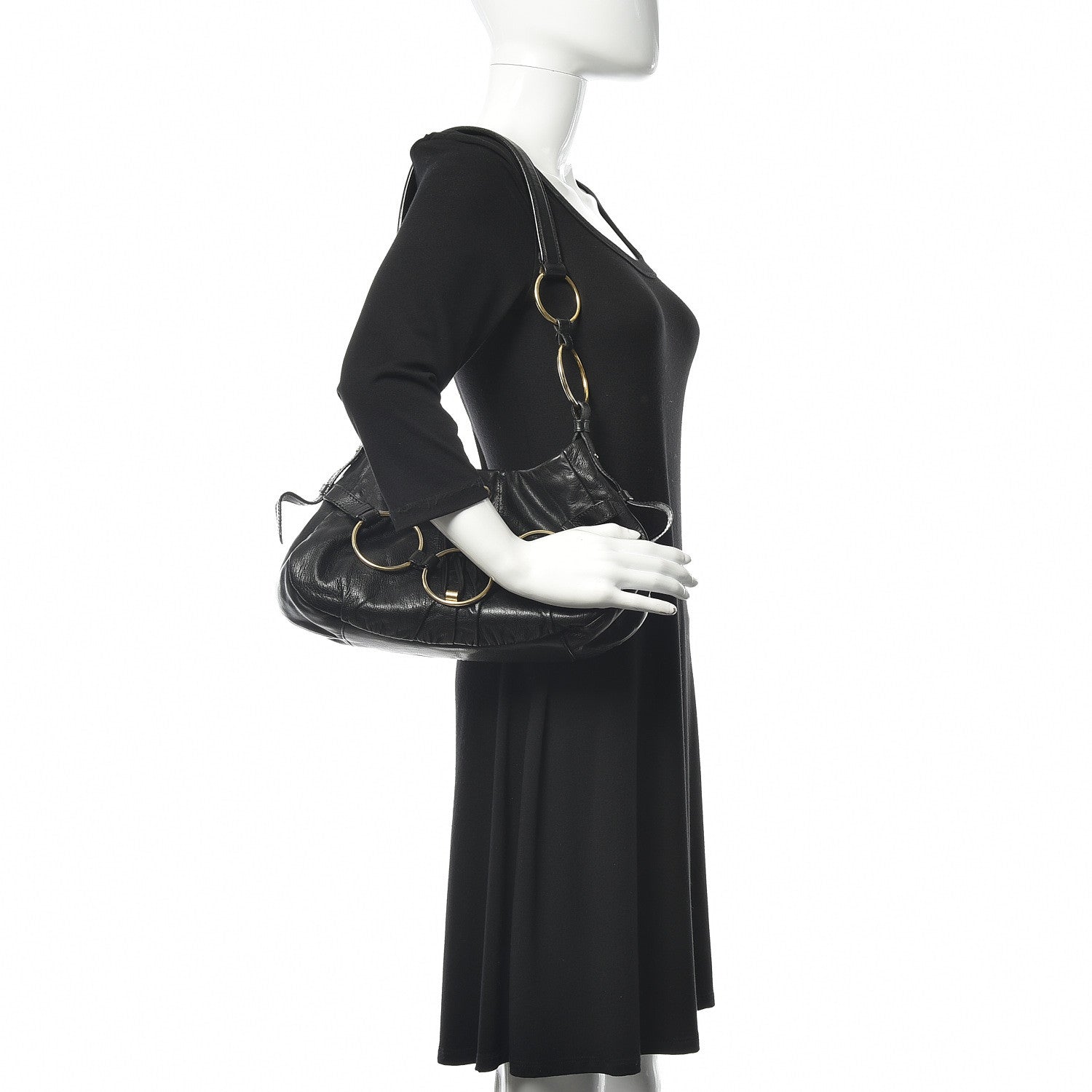 Saint Laurent Calfskin Saharienne Shoulder Bag Black 2 of 15
