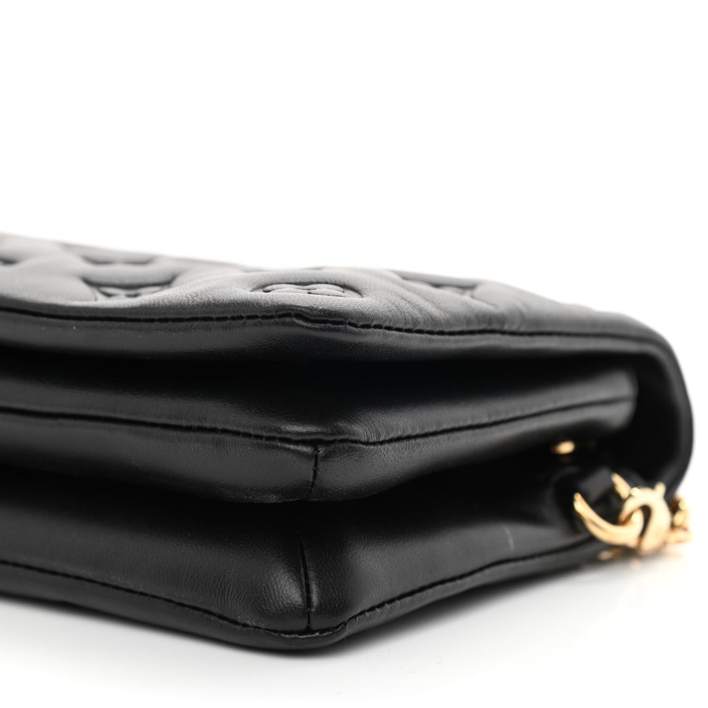 Lambskin Embossed Monogram Pochette Coussin Black
