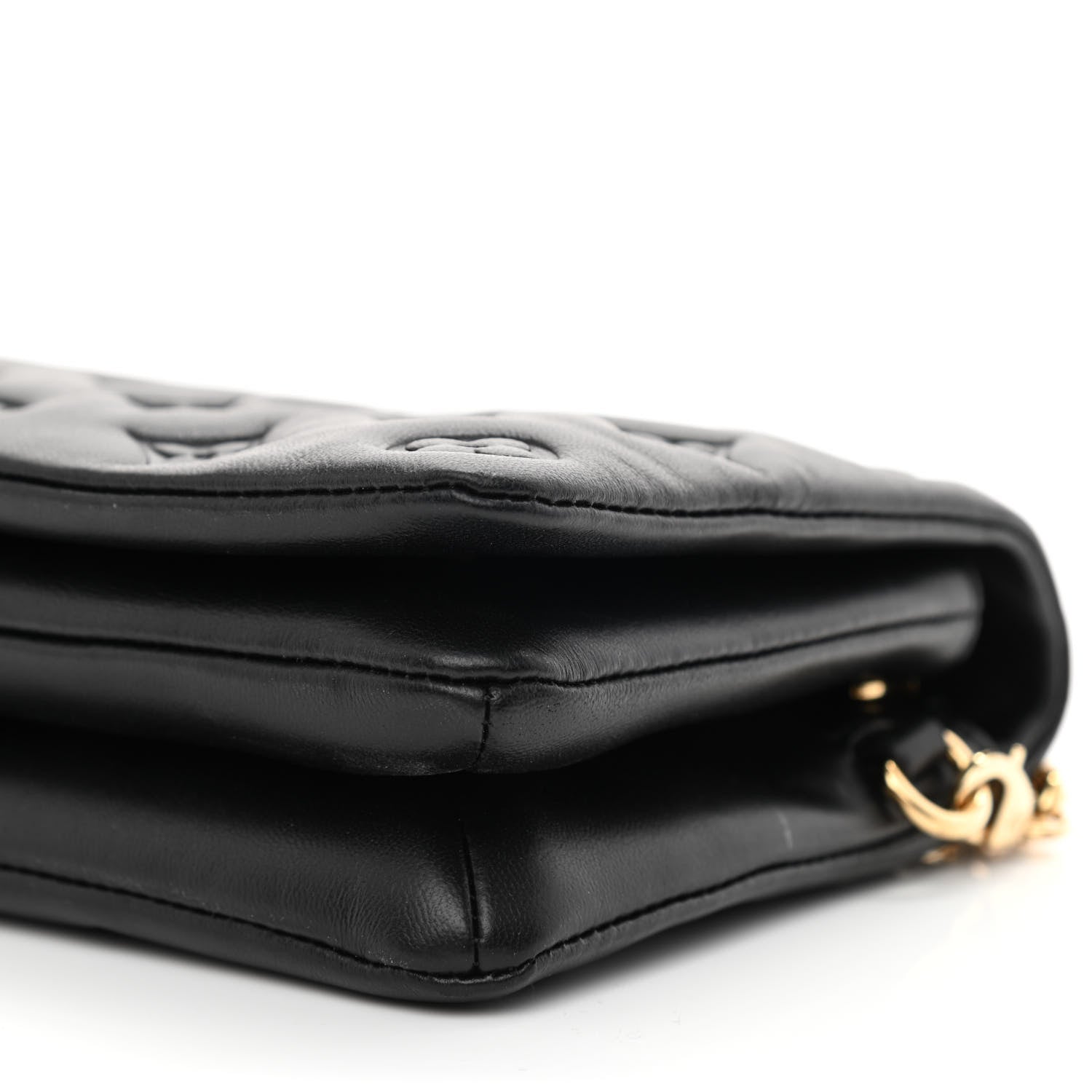 Louis Vuitton Lambskin Embossed Monogram Pochette Coussin Black 9 of 10