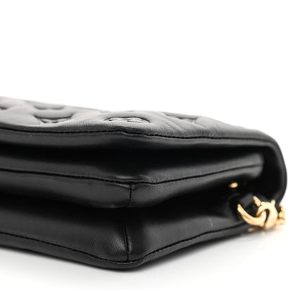 Louis Vuitton Lambskin Embossed Monogram Pochette Coussin Black 9 of 10
