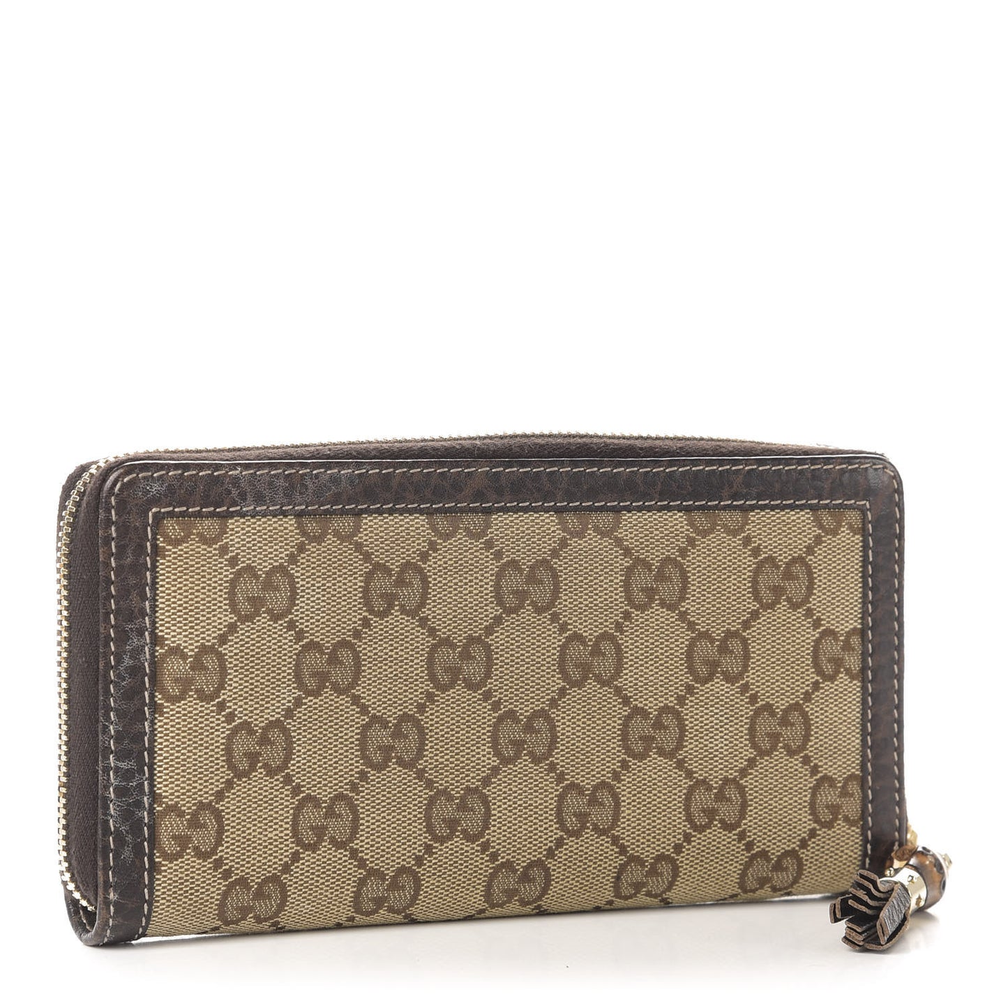 GG Supreme Monogram Zip Around Wallet Brown