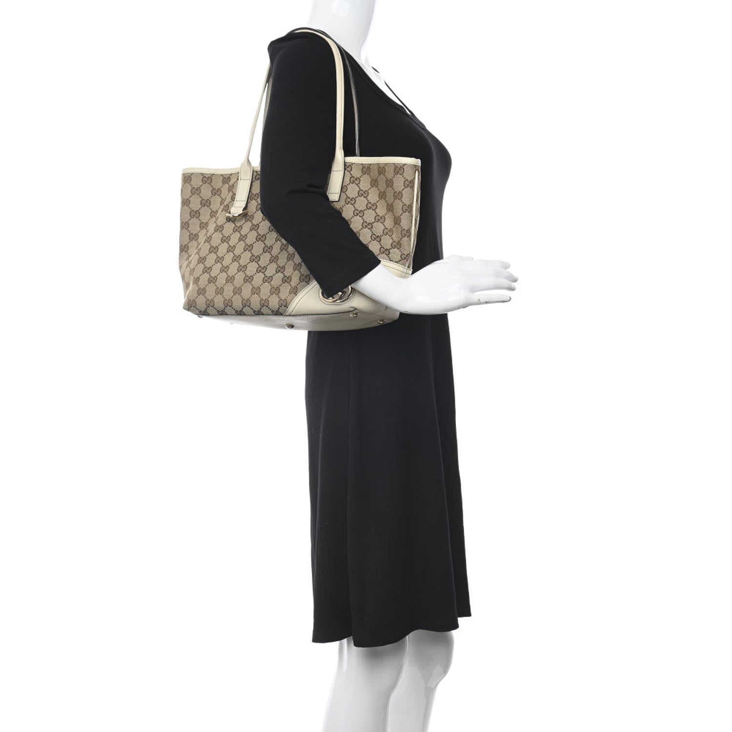 Gucci Monogram Medium New Britt Tote Off White 2 of 9