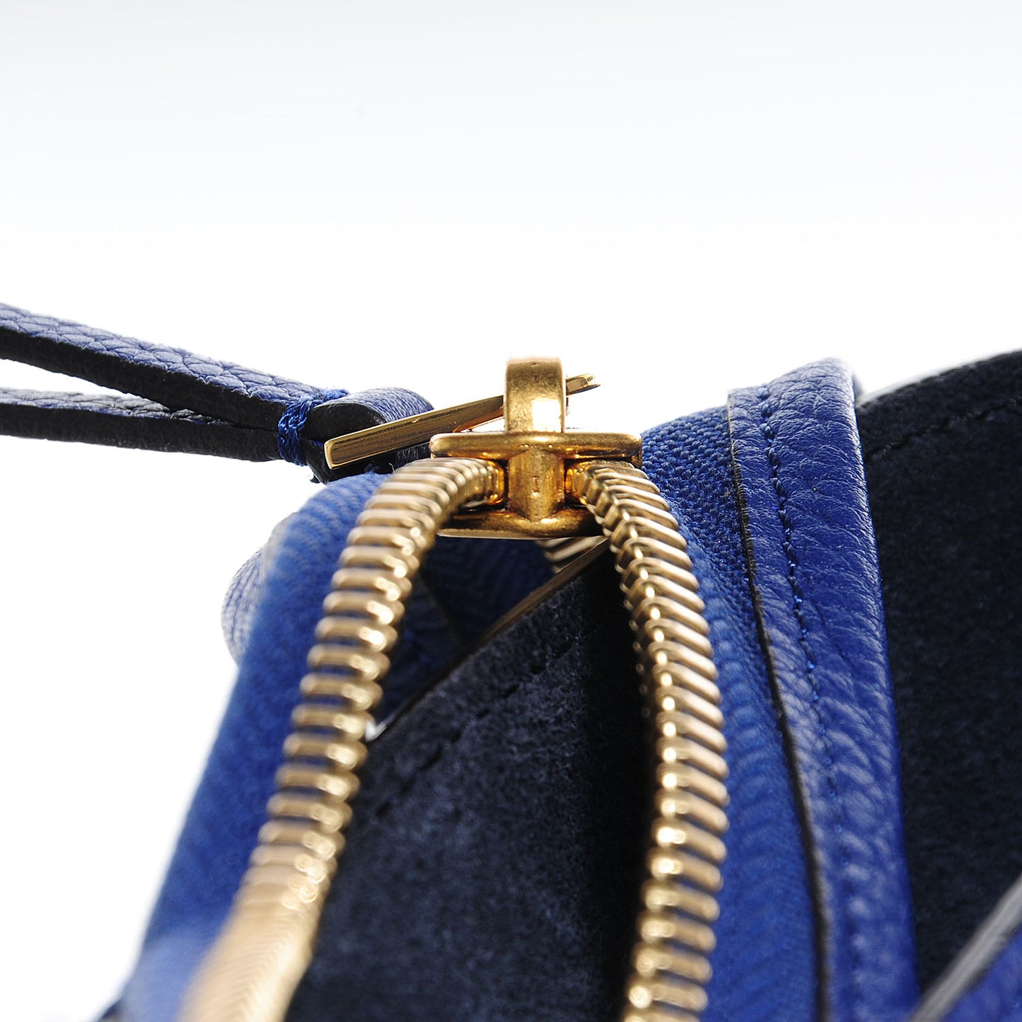 Drummed Calfskin Small Belt Bag Indigo