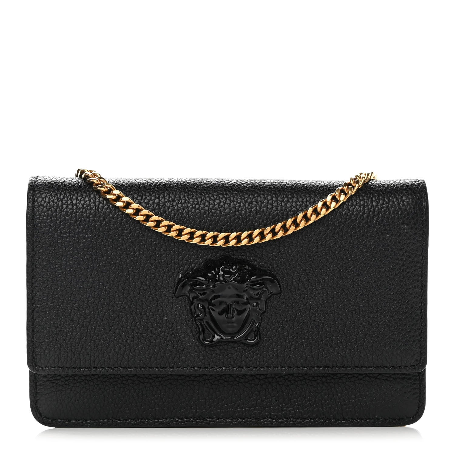 Versace Grained Calfskin Palazzo Chain Evening Bag Black 1 of 15