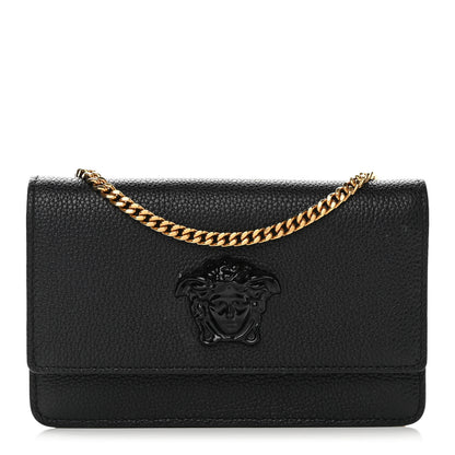 Versace Grained Calfskin Palazzo Chain Evening Bag Black 1 of 15