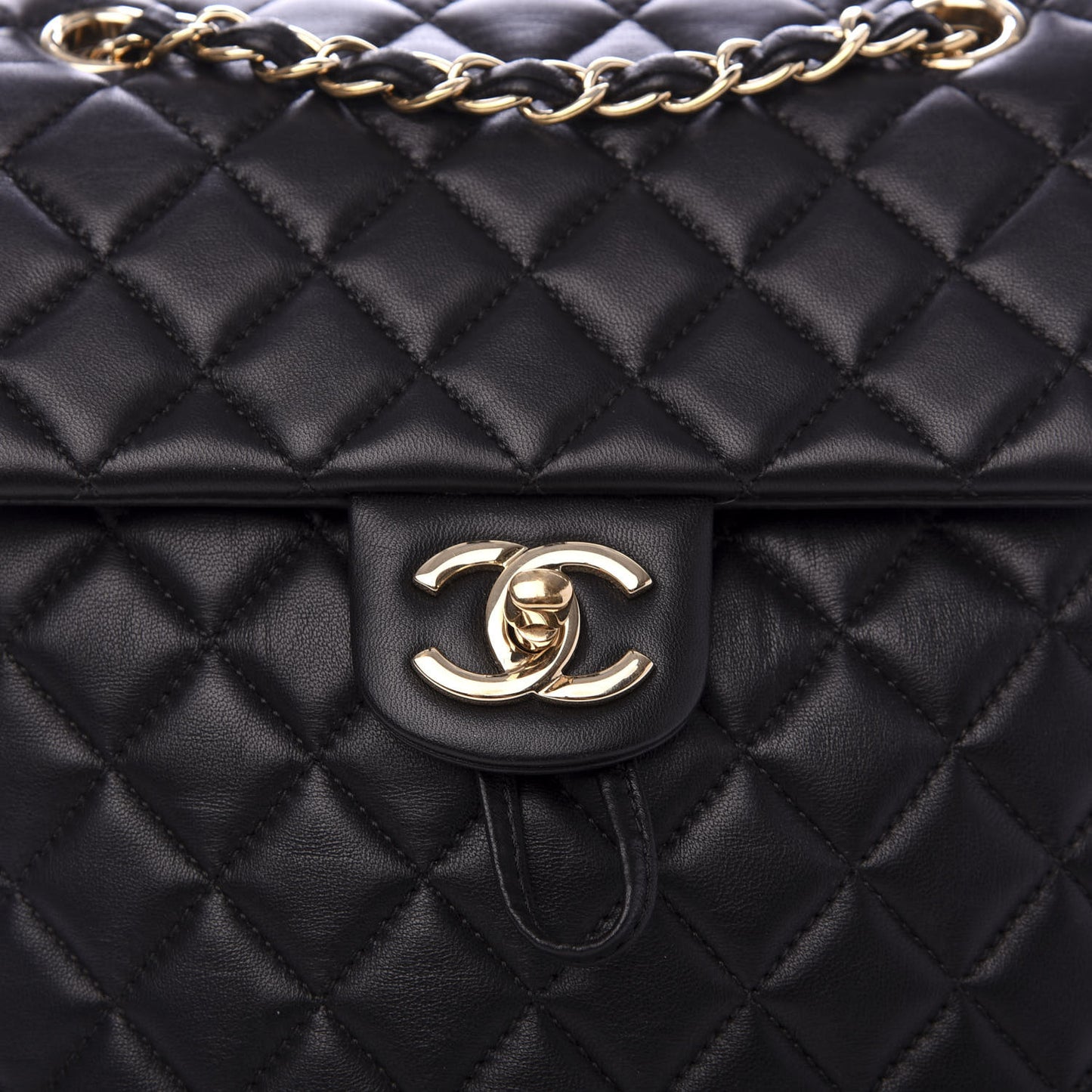 Lambskin Quilted Small Urban Spirit Backpack Black