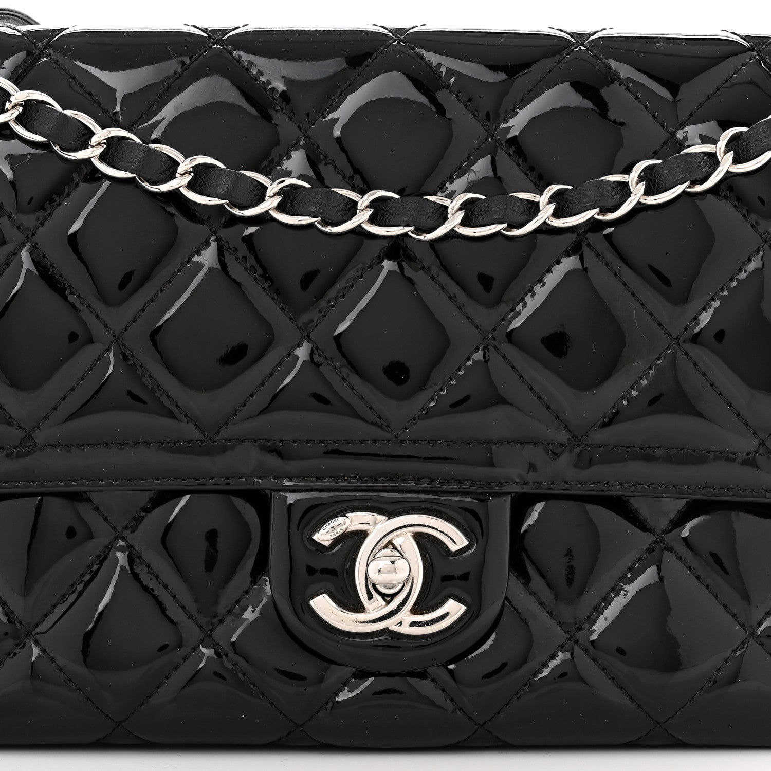 Chanel Patent Quilted Large Coco Shine Flap Black 8 of 10