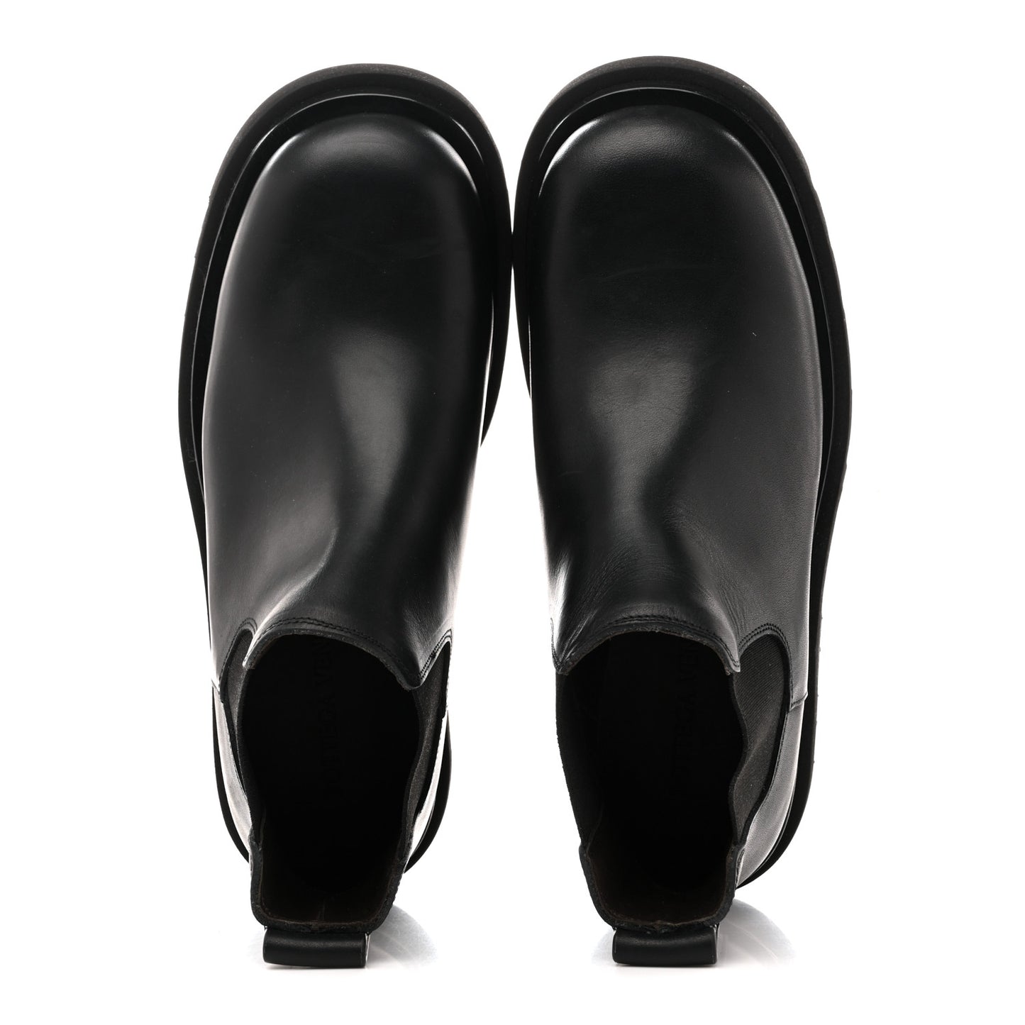 Military Calfskin Lug Chelsea Ankle Boots 41 Black
