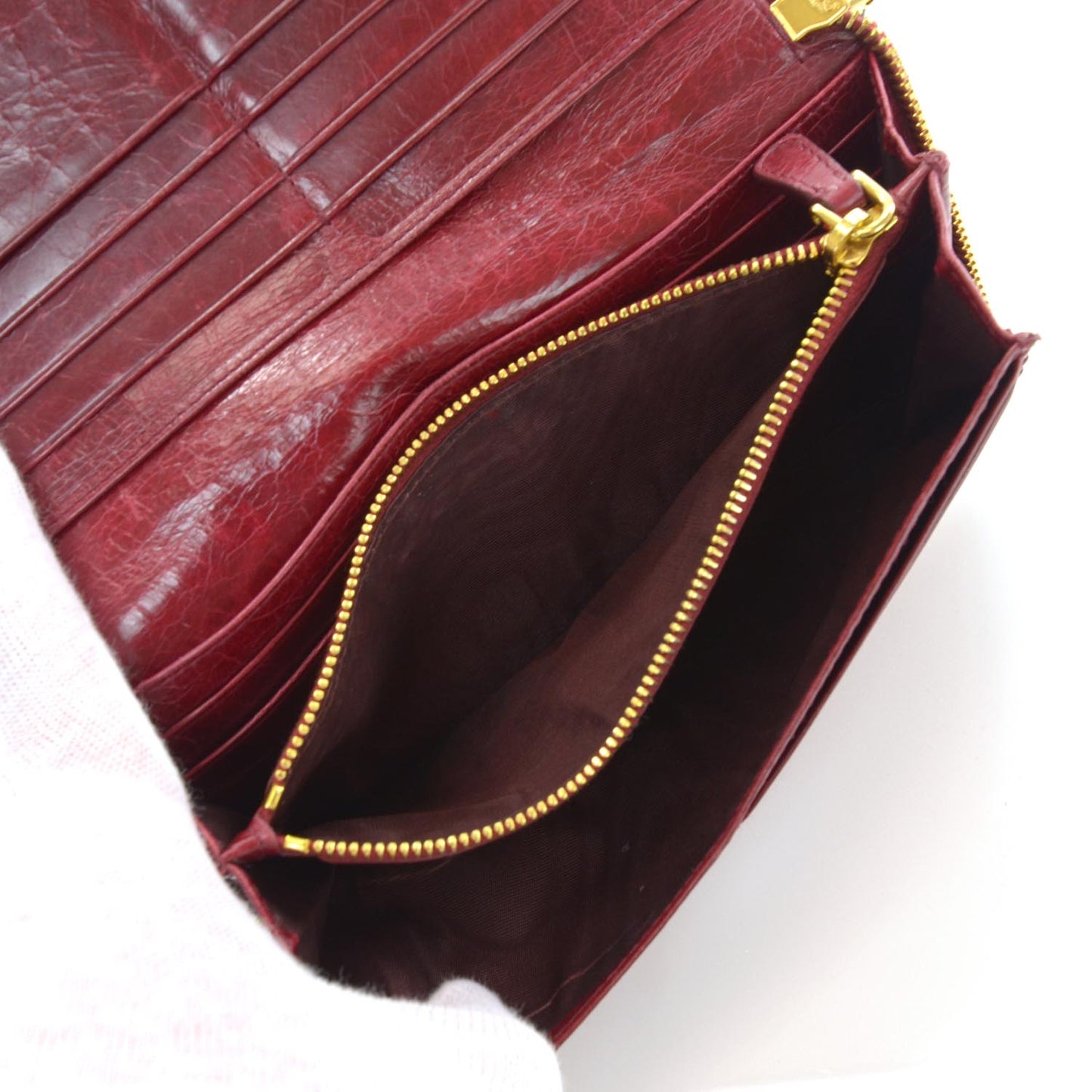 Matelasse Wallet Red