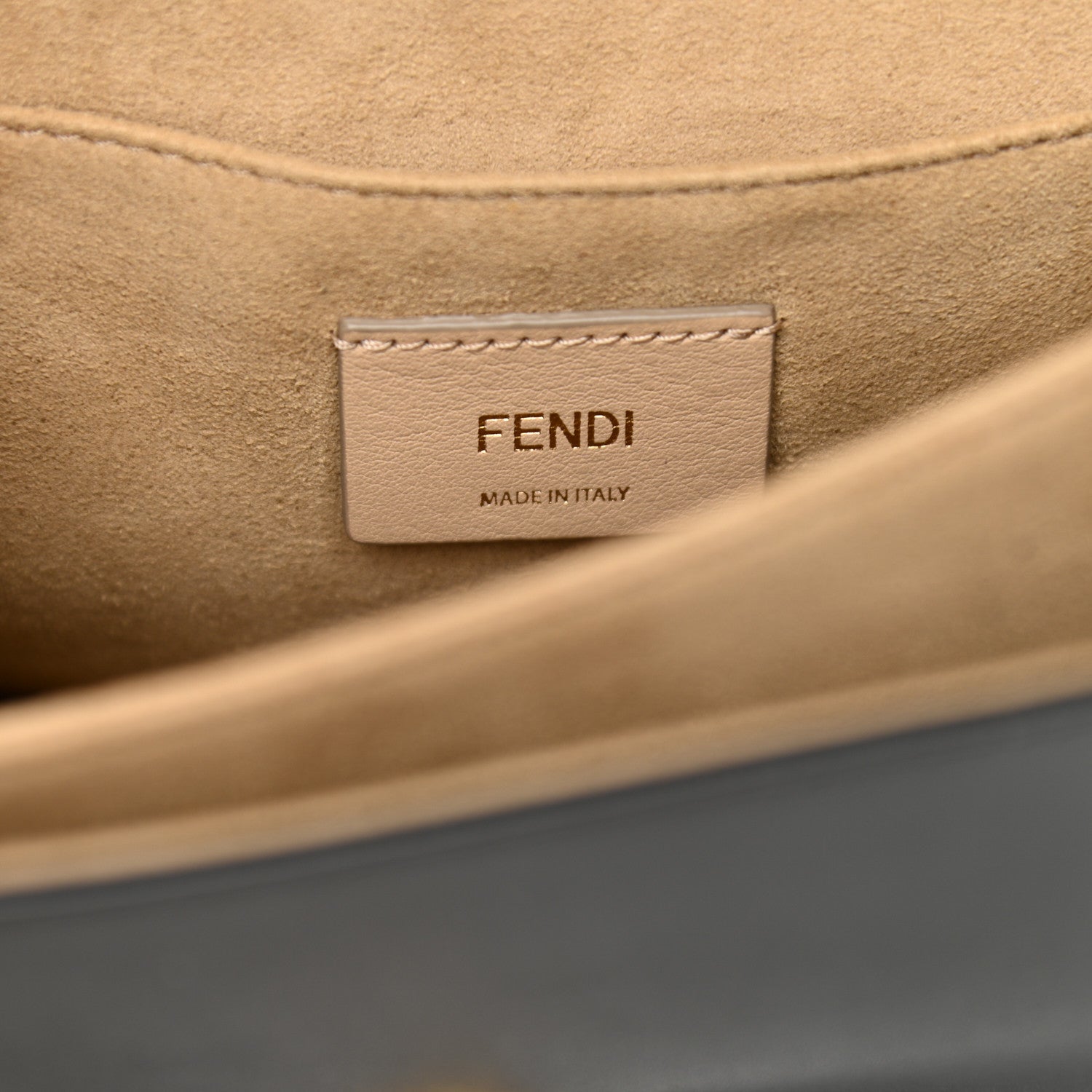 Fendi Vitello Liberty Bi-Color FF 1974 Embossed Kan I Shoulder Bag Black Maya 6 of 10