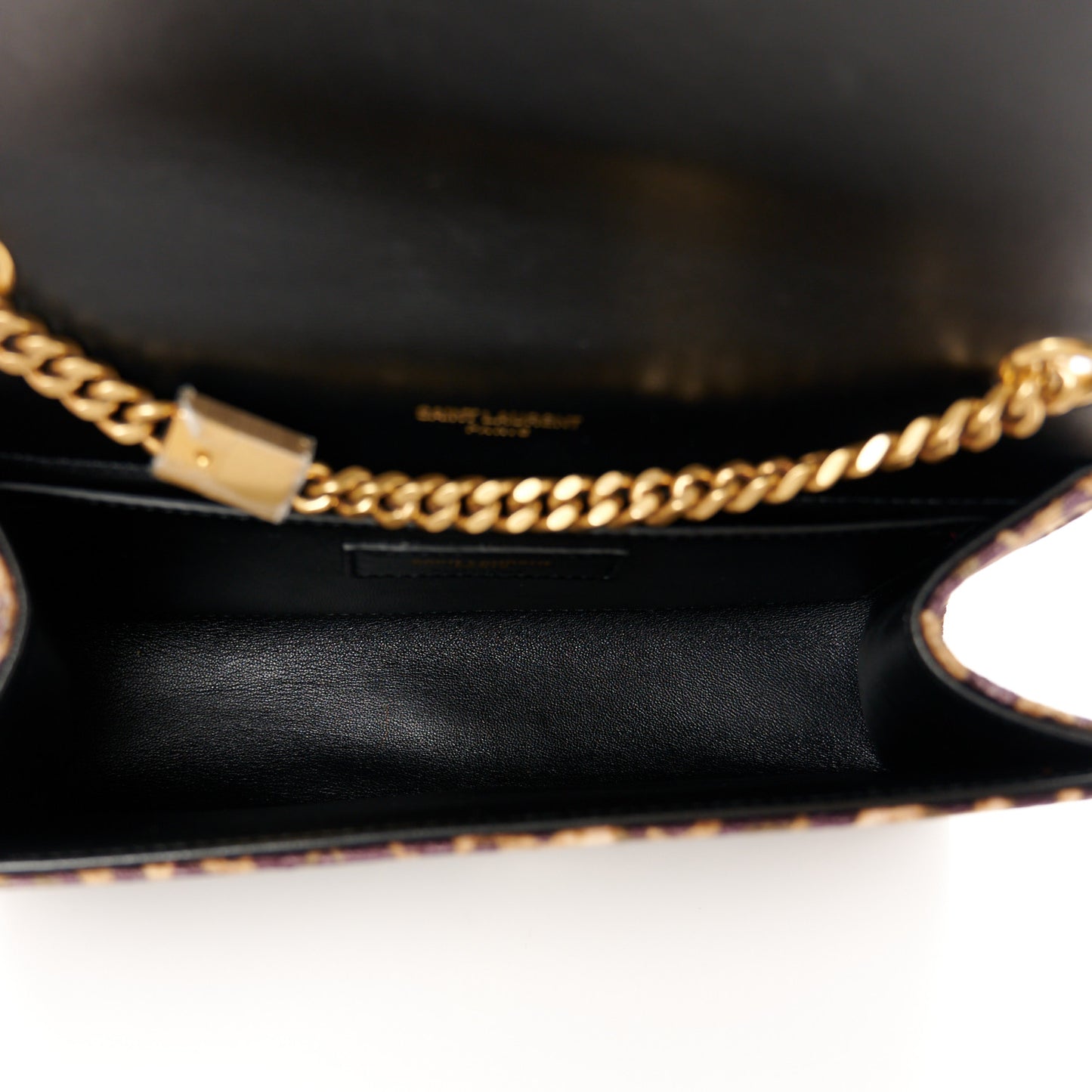 Velvet Leopard Print Small Monogram Kate Satchel Manto Natural