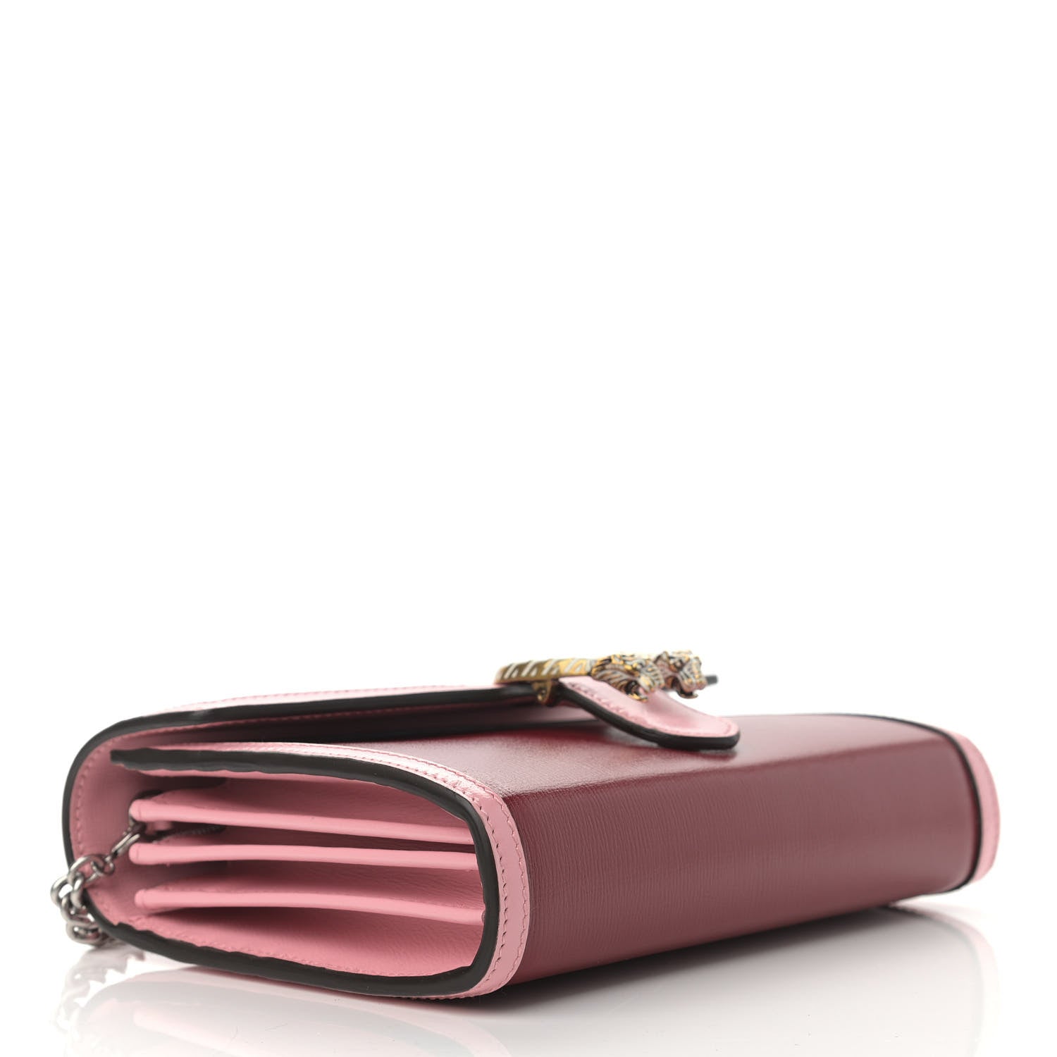 Gucci Azalea Calfskin Enamel Mini Dionysus Chain Wallet New Cherry Red Wild Rose Off White 4 of 11