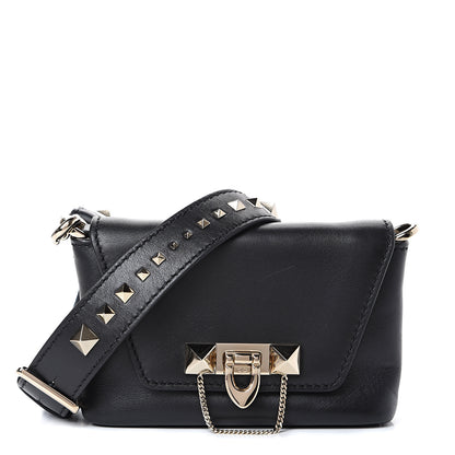 Valentino Garavani Vitello Small Rockstud Demilune Crossbody Bag Black 1 of 14