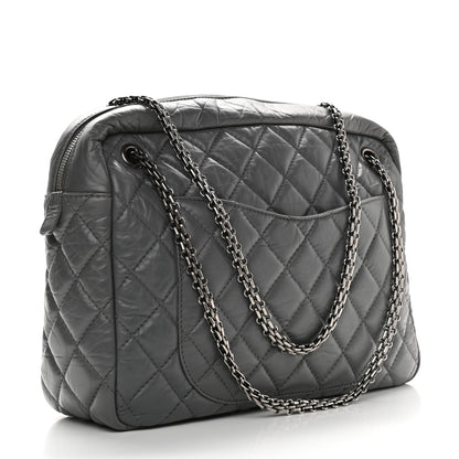 Chanel Aged Calfskin Quilted Large Reissue Camera Case Grey 3 of 15