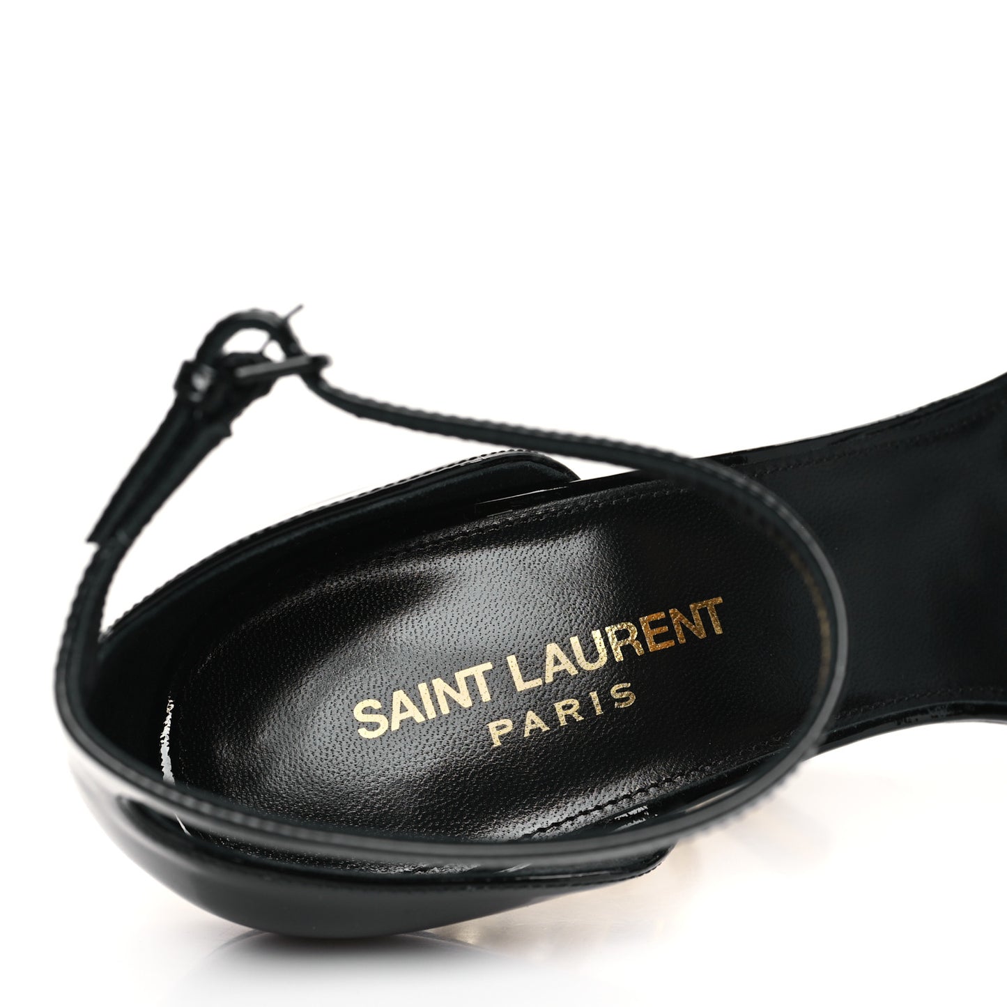 Patent Calfskin Opyum 110 Sandals 39 Black Gold