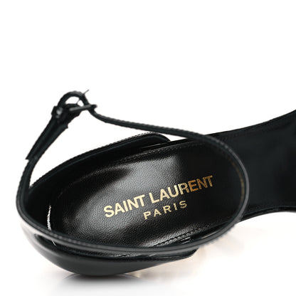 Saint Laurent Patent Calfskin Opyum 110 Sandals 39 Black Gold 8 of 10