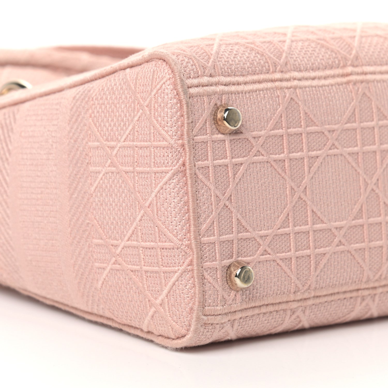 Christian Dior Canvas Embroidered Cannage Medium Lady D-Lite Pink 8 of 15