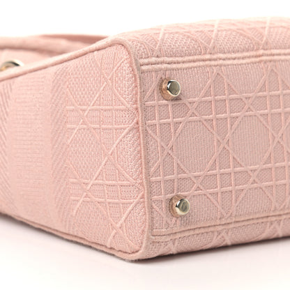 Christian Dior Canvas Embroidered Cannage Medium Lady D-Lite Pink 8 of 15