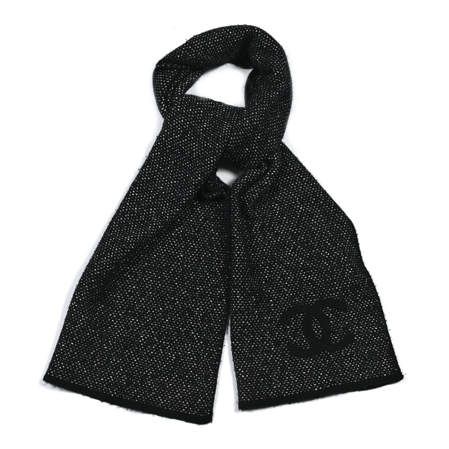 Cotton Cashmere CC Scarf Black