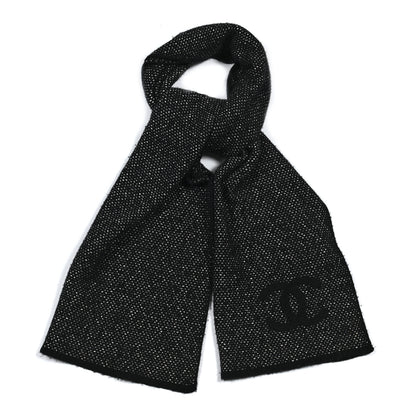 Chanel Cotton Cashmere CC Scarf Black 1 of 5