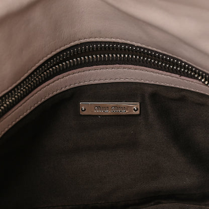 Miu Miu Nappa Matelasse Crystal Flap Clutch Pomice 6 of 17