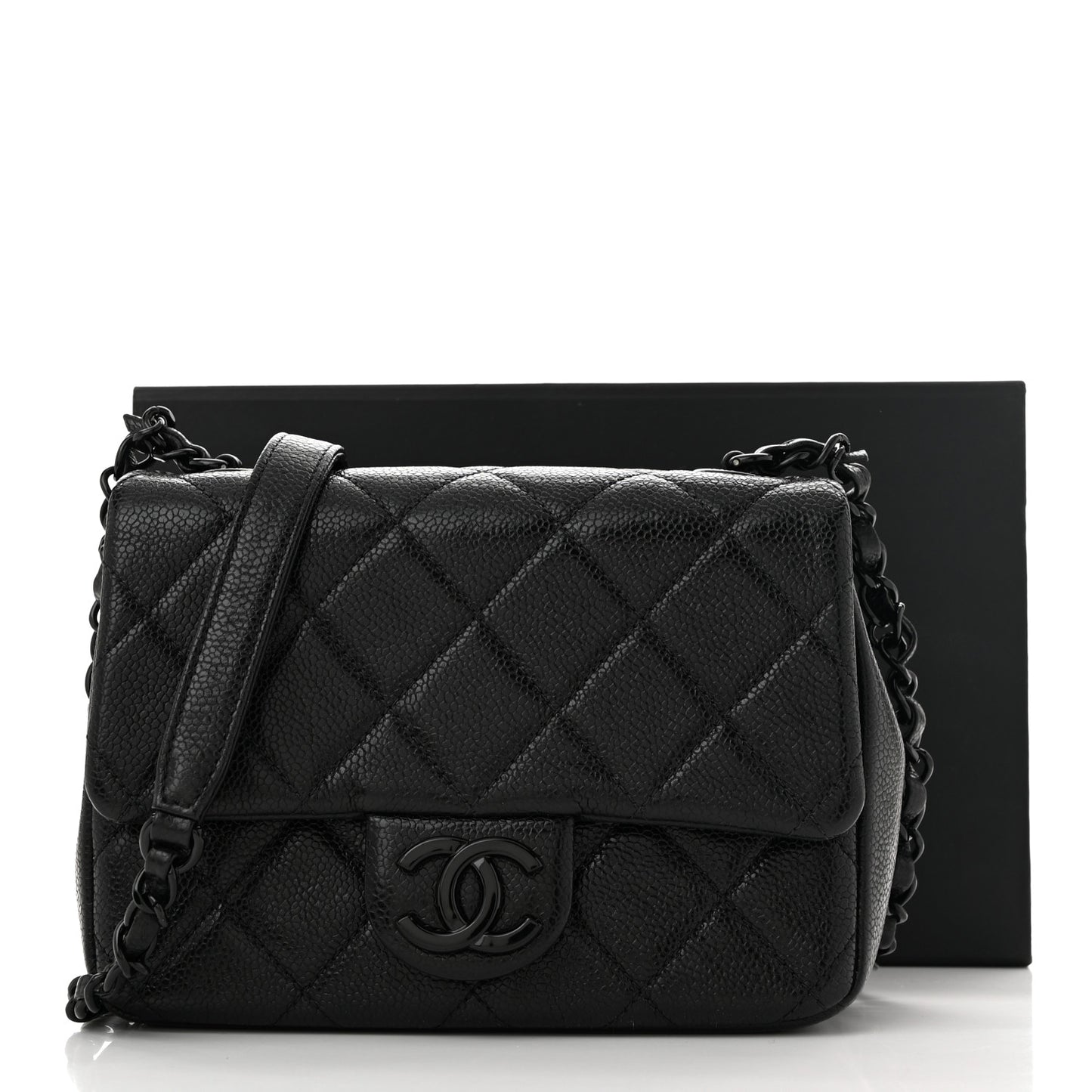 Caviar Quilted Incognito Mini Square Flap Black
