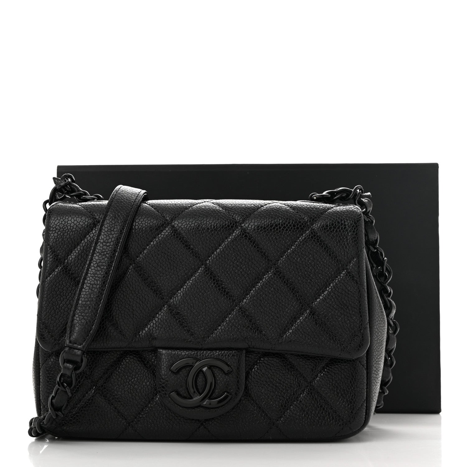 Chanel Caviar Quilted Incognito Mini Square Flap Black 11 of 11