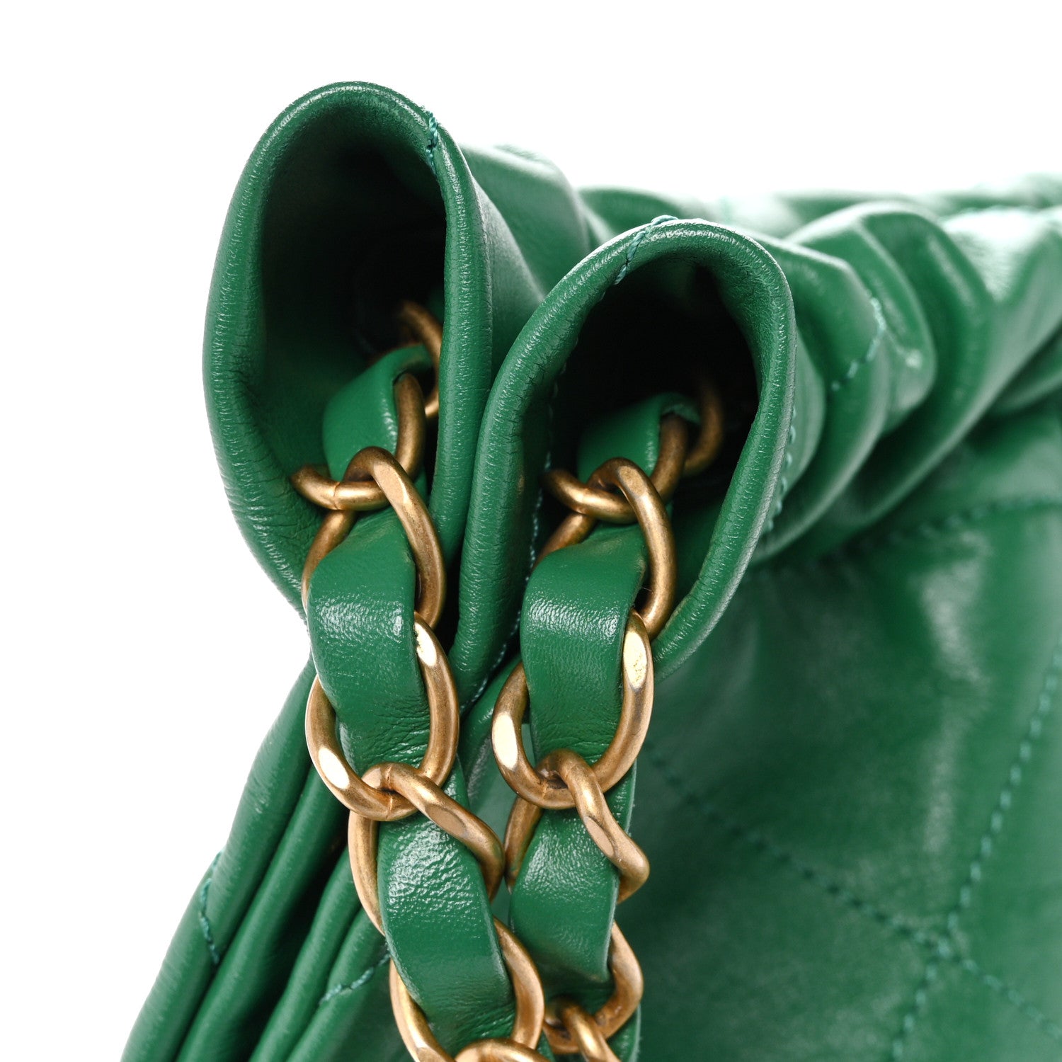 Chanel Shiny Calfskin Quilted Small Chanel 22 Green 12 of 14