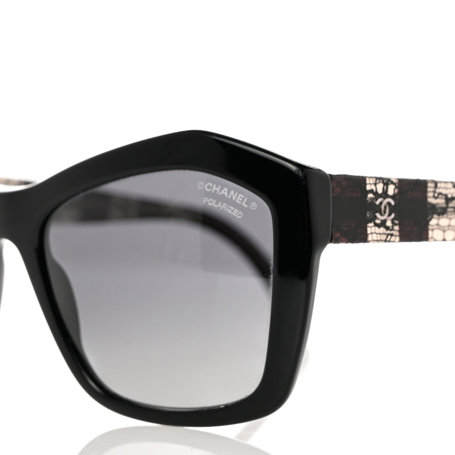 Acetate Polarized Lace Effect Sunglasses 5296 Black