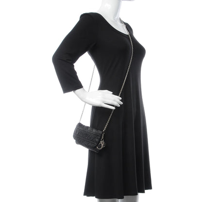 Christian Dior Satin Cannage Lady Dior Convertible Clutch Black 2 of 8