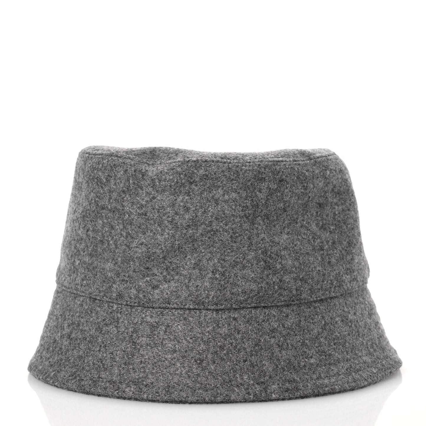 Authentic Loden Wool Metal Triangle Logo Bucket Hat XL Gray