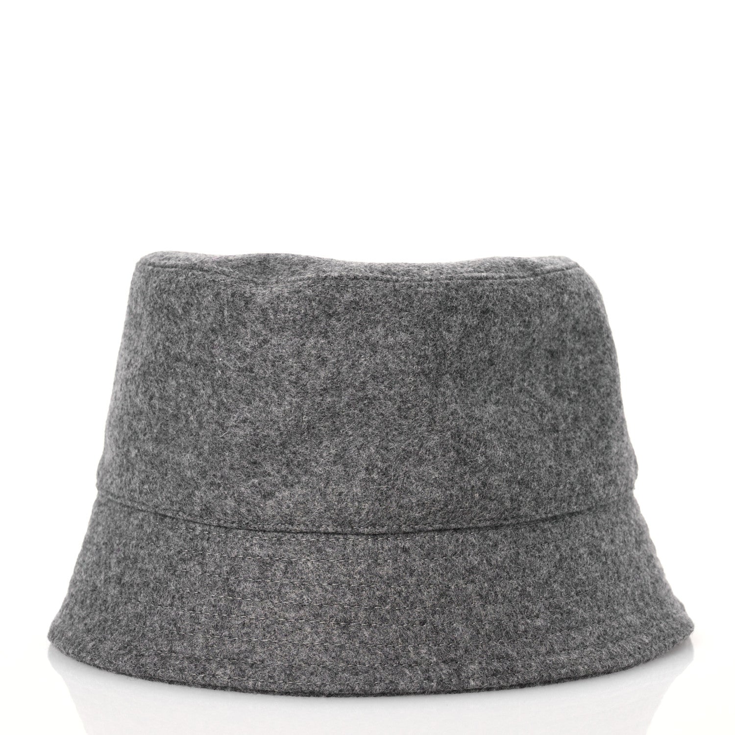 Prada Authentic Loden Wool Metal Triangle Logo Bucket Hat XL Gray 6 of 9