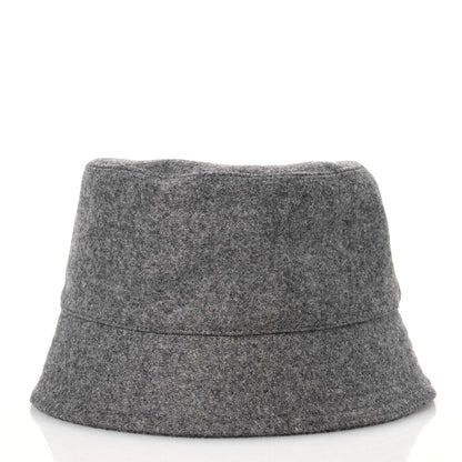 Prada Authentic Loden Wool Metal Triangle Logo Bucket Hat XL Gray 6 of 9