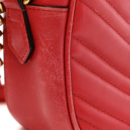 Gucci Calfskin Matelasse Small GG Marmont Chain Shoulder Bag Hibiscus Red 11 of 12