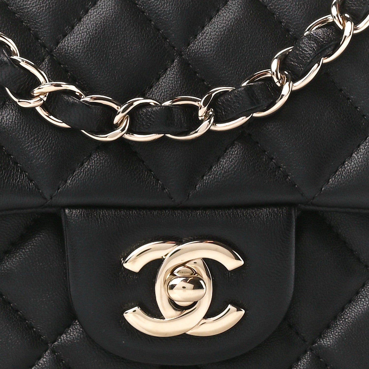 Chanel Lambskin Quilted Mini Rectangular Flap Black 9 of 11