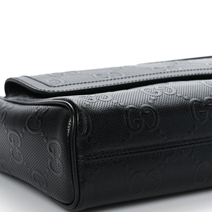 Gucci Calfskin GG Tennis Embossed Shoulder Bag Black 7 of 8